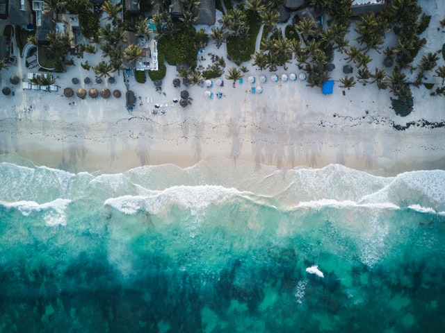 sea beach from above